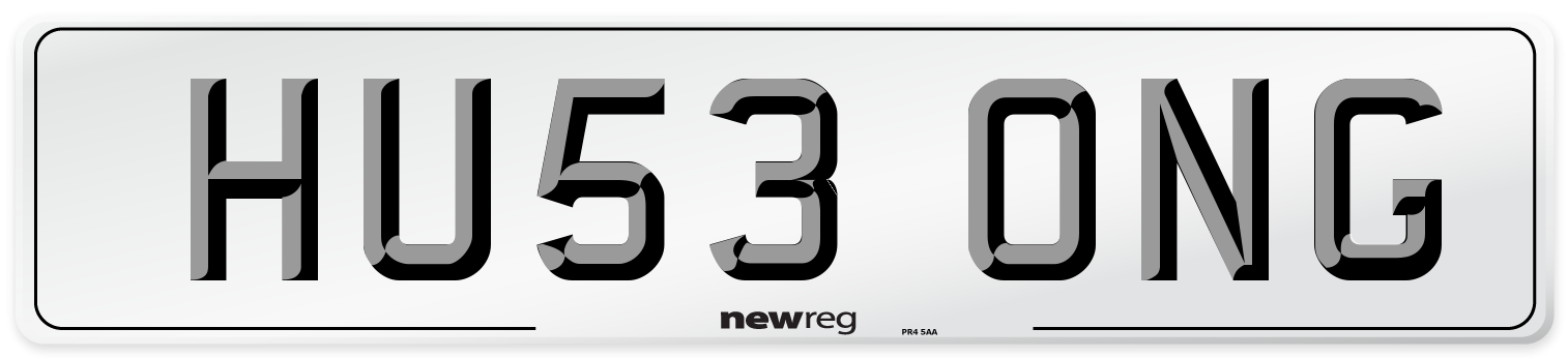 HU53 ONG Number Plate from New Reg